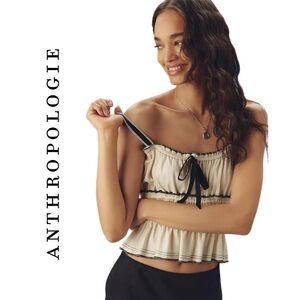 Anthropologie Pilcro Tiered Ruffle-Hem Ruched Tank Top